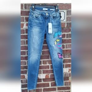 New guess jeans sz 26 Butterflies